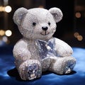 Beautiful diamond encrusted teddybear Generative AI