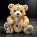 Beautiful diamond encrusted teddybear Generative AI