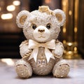 Beautiful diamond encrusted teddybear Generative AI