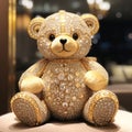 Beautiful diamond encrusted teddybear Generative AI