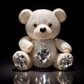 Beautiful diamond encrusted teddybear Generative AI