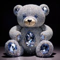 Beautiful diamond encrusted teddybear Generative AI