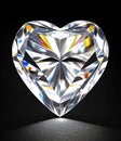 Beautiful diamond gemstone isolated on black background, shiny sparkling trasnparent crystal illustration. Generative Ai Royalty Free Stock Photo