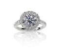 Beautiful diamond wedding engagment band ring solitaire with multiple halo stones