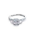 Beautiful diamond wedding engagment band ring solitaire with multiple halo stones