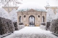 Beautiful Diana temple ,Dianatempel, in central Munich`s Hofgarten in the winter in Munich, Bavaria, Germany