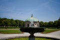 Beautiful Diana temple Dianatempel and a fountain in central Munich`s Hofgarten