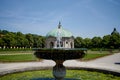 Beautiful Diana temple Dianatempel and a fountain in central Munich`s Hofgarten