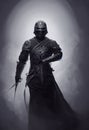 Beautiful digital artwork. Black knight armor design.