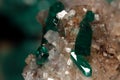 Beautiful Dioptase Crystals in Calcite matrix stone