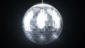 Beautiful Disco Ball Spinning seamless with Flares on Black Background. Loop-able isolated 3d animation of Mirrorball. HD 1080