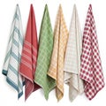 Beautiful Dish Towels Kitchen isolated on white background Royalty Free Stock Photo