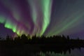 Photo of a beautiful aurora borealis near Yellowknife, Canada in the Northwest Territories Royalty Free Stock Photo