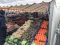 A beautiful display of bright fresh fruit and vegetables at Torvehallerne market