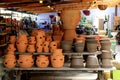 Beautiful display of large clay pots, a gardener's dream Royalty Free Stock Photo