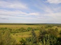 Beautiful distant landscape of forest, river, fields of the middle zone Royalty Free Stock Photo