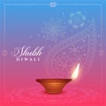 Beautiful diwali background with diya and paisley design Royalty Free Stock Photo