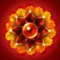 Beautiful diwali diya on background