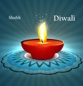 Beautiful diwali diya rangoli with space for your