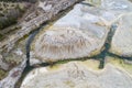 Beautiful dolomite mining landscape photographed by a drone Royalty Free Stock Photo