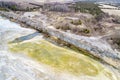 Beautiful dolomite mining landscape photographed by a drone Royalty Free Stock Photo