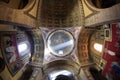 Beautiful dome in the Armenian Cathedral in Lviv. Magnificent ancient mosaic.