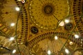 Beautiful dome Interior design of Turkish Mosque. Islamic and middle eastern style Royalty Free Stock Photo