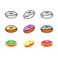 Donut icon set Royalty Free Stock Photo