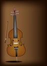 A Beautiful Double Bass on Dark Brown Background