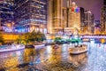 Chicago Illinois cityscape at night Royalty Free Stock Photo