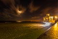 Beautiful downtown seawall gazebo at night Royalty Free Stock Photo