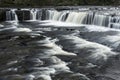 Beautiful dramatic landscape image of Aysgarth Falls in Yorkshire Dales in England during Winter morning Royalty Free Stock Photo