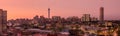 A beautiful and dramatic panoramic photograph of the Johannesburg inner city skyline Royalty Free Stock Photo