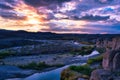 Beautiful dramatic scenery of a sunset over the Rio Grande close to Lajitas, Texas Royalty Free Stock Photo