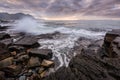 A beautiful dramatic seascape taken on a stormy cloudy morning