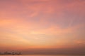 Beautiful Dramatic Sky And Landscape Of Pattaya City With Sea During Sunset