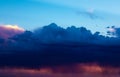 Beautiful dramatic sky with rain clouds landscape.