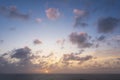 Beautiful dramatic Summer dawn over Lizard Point in Cornwall UK with lovely glowing sky and clouds Royalty Free Stock Photo