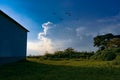 Beautiful dramatic sunny sky and clouds over the horizon