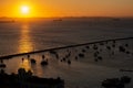 Beautiful dramatic sunset in the city of Salvador, Bahia