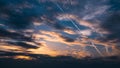 Beautiful dramatic sunset cloud sky