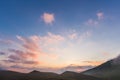 Beautiful dramatic sunset sky and mountain in Dolomite Italy Royalty Free Stock Photo