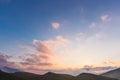 Beautiful dramatic sunset sky and mountain in Dolomite, Italy Royalty Free Stock Photo