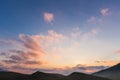 Beautiful dramatic sunset sky and mountain in Dolomite, Italy Royalty Free Stock Photo