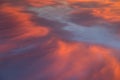 Beautiful dramatic sunset sky with orange and pink colored clouds Royalty Free Stock Photo