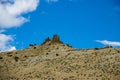 Beautiful and Dramatic Tibetan Landscape with Farmalnd in Ghiling Village of Upper Mustang in Nepal Royalty Free Stock Photo