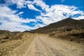 Beautiful and Dramatic Tibetan Landscape with Farmalnd in Ghiling Village of Upper Mustang in Nepal Royalty Free Stock Photo