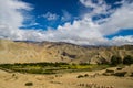 Beautiful and Dramatic Tibetan Landscape with Farmalnd in Ghiling Village of Upper Mustang in Nepal Royalty Free Stock Photo