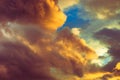 Beautiful dramatic winter cloudscape background