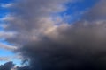 Beautiful and dramtic thunderstorm cloud formations hgih in the sky